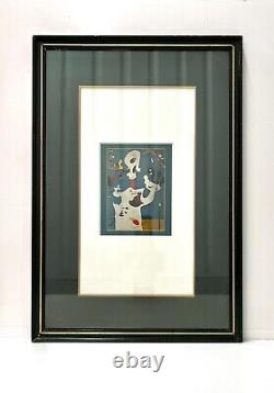 Impression limitée encadrée de Joan Miro avec verre dépoli en 1941
