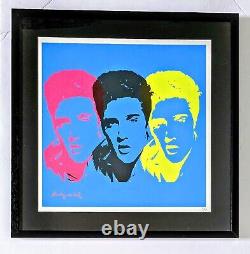 Impression lithographique encadrée en édition limitée d'Andy Warhol représentant Elvis