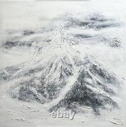 Impression sur toile en édition limitée avec texture Montagne abstraite.