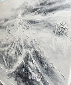 Impression sur toile en édition limitée avec texture Montagne abstraite.