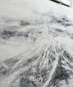 Impression sur toile en édition limitée avec texture Montagne abstraite.