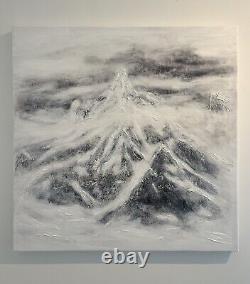 Impression sur toile en édition limitée avec texture Montagne abstraite.