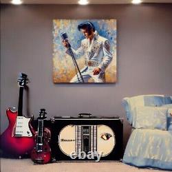 Impression sur toile en édition limitée de l'art original d'Elvis Presley 28x28 Elvis Canvas