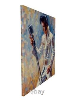 Impression sur toile en édition limitée de l'art original d'Elvis Presley 28x28 Elvis Canvas