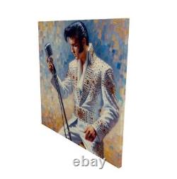 Impression sur toile en édition limitée de l'art original d'Elvis Presley 28x28 Elvis Canvas