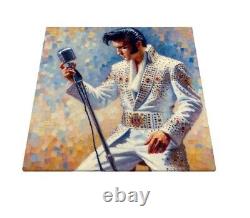 Impression sur toile en édition limitée de l'art original d'Elvis Presley 28x28 Elvis Canvas