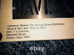 Lawrence Weiner’wrong Gallery' Ny Rare 2-piece Brass Stencils, Publié 2005