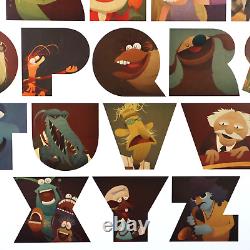 Les Muppets Muppabet Art Numéroté à la Main LE 354/750 Disney Underground COA Scellé