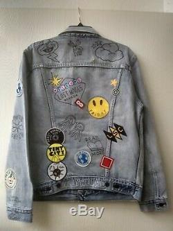 Levi's Limited Edition Patch Graffiti Trucker Jacket Taille L Californie Nwt 400 $