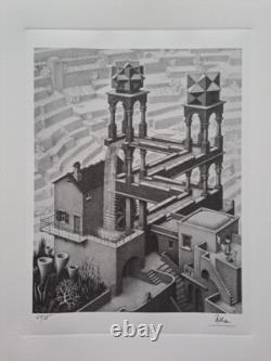 Lithographie collectionnable signée de M. C. Escher - Monde impossible
