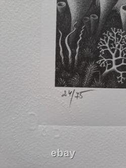 Lithographie collectionnable signée de M. C. Escher - Monde impossible