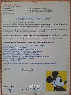 Lithographie en édition limitée signée d'Andy Warhol de Mickey Mouse des années 1980