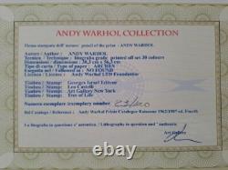 Lithographie signée d'Andy Warhol 4 x Chat Certificat Leo Castelli