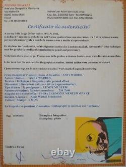 Lithographie signée en édition limitée de Skull d'Andy Warhol des années 1980