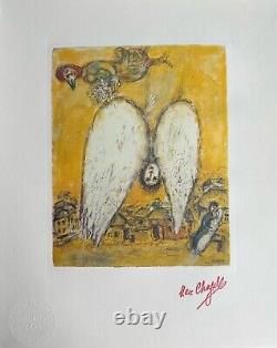 Marc Chagall L'Ange Féminin, 1969 Lithographie Originale Signée Édition Limitée