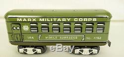 Marx # 10471 Us Army (9) Ensemble De Train De Ravitaillement Militaire Électrique Mis En Marche Mib