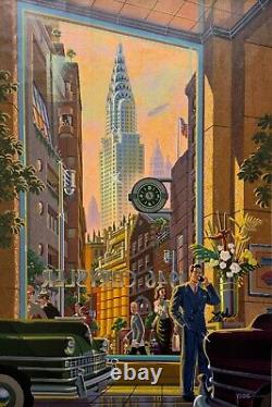 Michael Young CHRYSLER Sérigraphie sur toile en édition limitée signée à la main 24 x 35