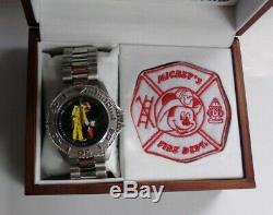 Montre & Patch 911 De Disney Mickey Mouse Fireman Firefighter Edition Limitée