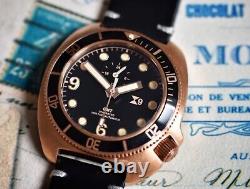 Montre automatique en bronze TC-9. Seiko NH37. 30atm. Design Tortue