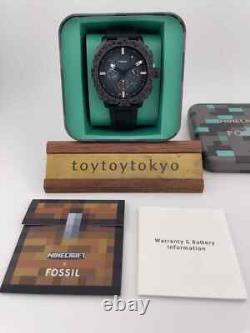 Montre chronographe Deepslate en édition limitée Minecraft x Fossil LE1205 noire NEUVE