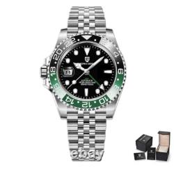 Montre de luxe GMT en acier inoxydable Pagani Design, nouveau verre saphir, mécanique