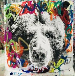 Mr Clever Art Graffi Urban Bear Street Art Urbain Pop Contemporain Abstrait