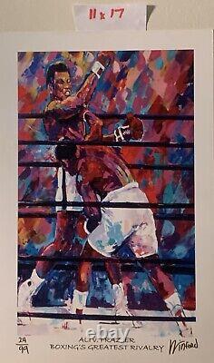 Muhammad Ali et Frazier Lithographie en Édition Limitée Signée & #24/99 Était 995$