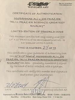 Muhammad Ali et Frazier Lithographie en Édition Limitée Signée & #24/99 Était 995$