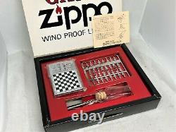 New Zippo 1994 Limited Edition Jeu Échiquier Magnétique Briquet Avec Pièces Set