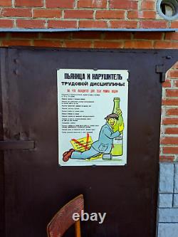 Original Anti Vodka Whiskey Wine Rom/soviet Anti Bootleg/ Big Propagande Poster