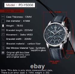 PAGANI DESIGN 2024 Nouvelles Montres de Luxe Décontractées pour Hommes Quartz VK63 Saphir Noir