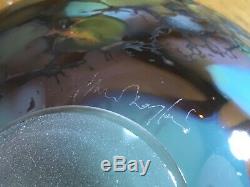 Peter Layton British Glass Art Signé Motif Reef Du Soleil. Piece Glorieux