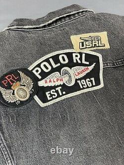 Polo Ralph Lauren Pour Hommes Denim Racing Patch Jacket XXL 2xl