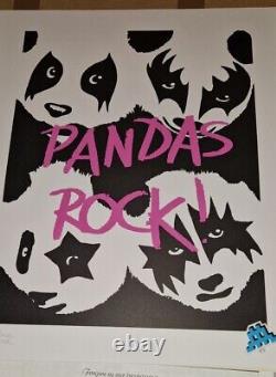 Pure Evil Panda's Rock Signé Edition Limitée Imprimer De Banksy's Company Pow
