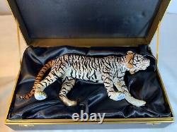 Rare Authentic Herend Limited Edition Grand Sumatran Tiger Gold Fishnet/noir