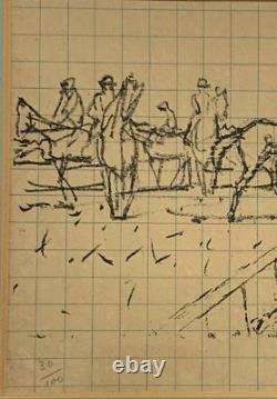 Rare MAURICE BRIANCHON (1899-1979) lithographie signée en édition limitée At the Races 30/100
