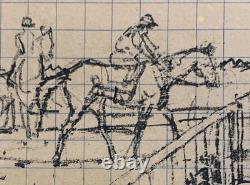 Rare MAURICE BRIANCHON (1899-1979) lithographie signée en édition limitée At the Races 30/100