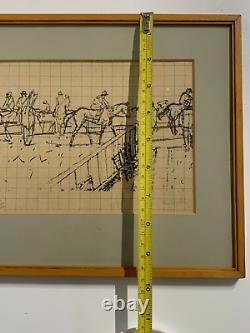 Rare MAURICE BRIANCHON (1899-1979) lithographie signée en édition limitée At the Races 30/100