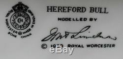 Royal Worcester Hereford Bull Doris Lindner Ltd Edt 1000 Pièces Vers 1959