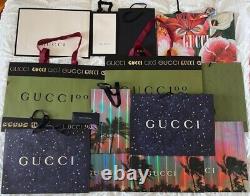 Sacs-cadeaux en papier GUCCI authentiques en édition limitée de 12 pièces avec badge