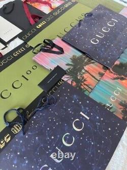 Sacs-cadeaux en papier GUCCI authentiques en édition limitée de 12 pièces avec badge