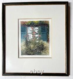 Sally Winter: Gravure originale rare des années 1990, Fenêtres du jardin de Monet 135/150