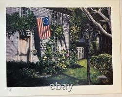 Susan Rios Nantucket Sérigraphie Signée 1/850 Édition Limitée Drapeau Américain