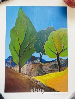 Tarkay signé sur la colline sérigraphie impression d'art sans cadre édition limitée