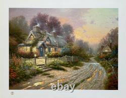 Thomas Kinkade MAISON EN TASSE Lithographie Édition Limitée Signée à la Main 18 x 24