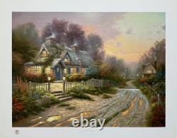 Thomas Kinkade MAISON EN TASSE Lithographie Édition Limitée Signée à la Main 18 x 24