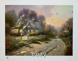 Thomas Kinkade MAISON EN TASSE Lithographie Édition Limitée Signée à la Main 18 x 24