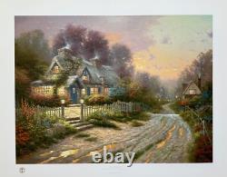 Thomas Kinkade MAISON EN TASSE Lithographie Édition Limitée Signée à la Main 18 x 24