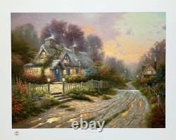 Thomas Kinkade MAISON EN TASSE Lithographie Édition Limitée Signée à la Main 18 x 24