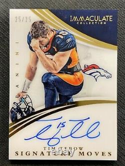 Tim Tebow 2015 Panini Immaculée Signature Bouge Auto Sp 25/25 Iconic Pose